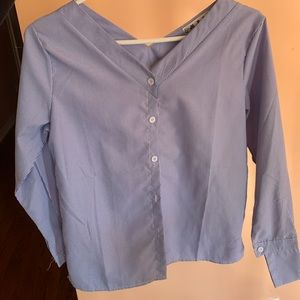 V neck blouse pinstripe